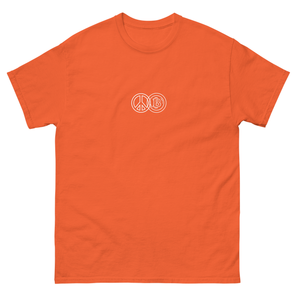 PEACE AND BITCOIN T-SHIRT