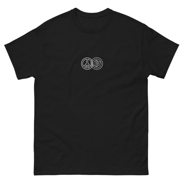 PEACE AND BITCOIN T-SHIRT