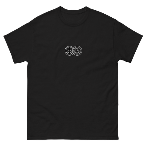 PEACE AND BITCOIN T-SHIRT