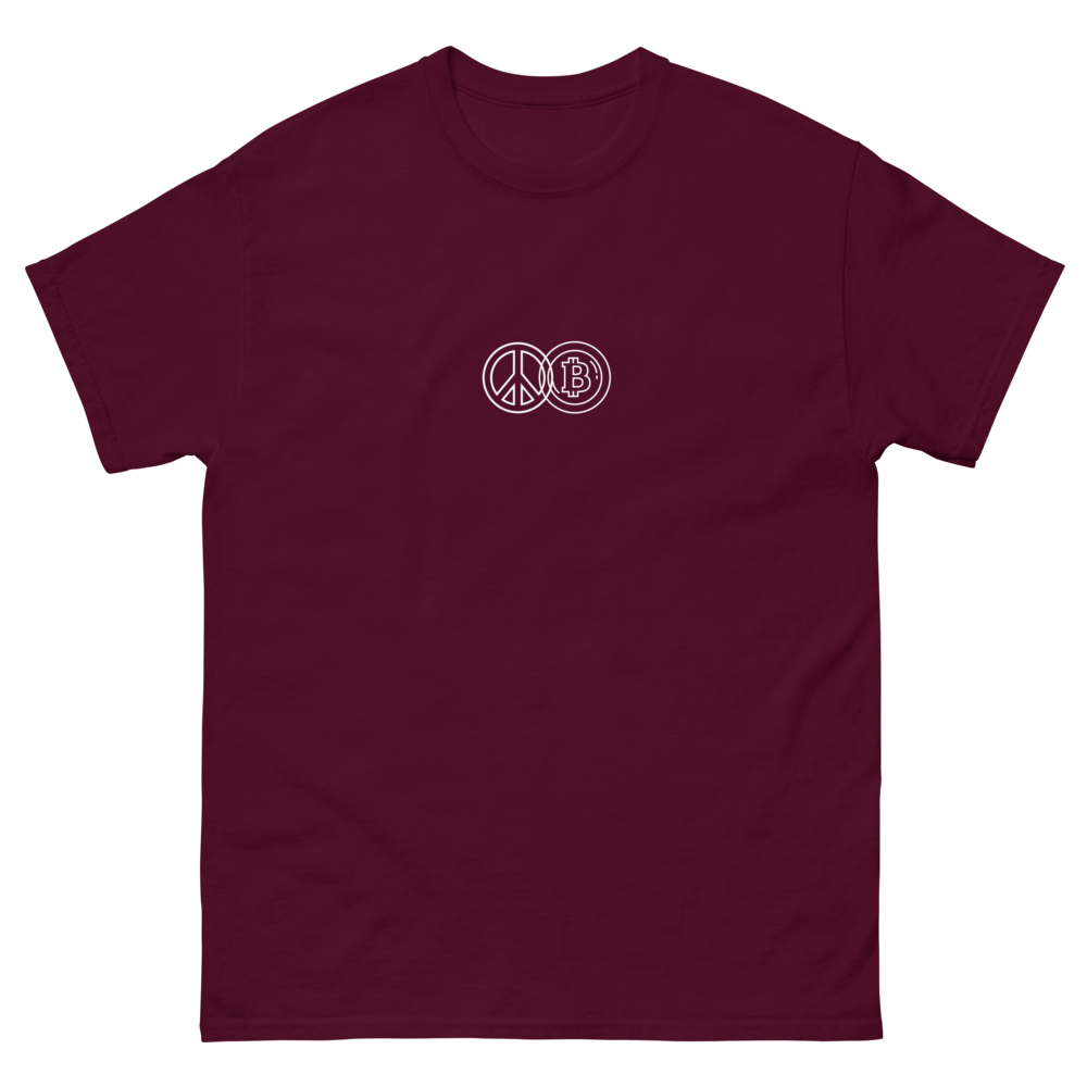 PEACE AND BITCOIN T-SHIRT