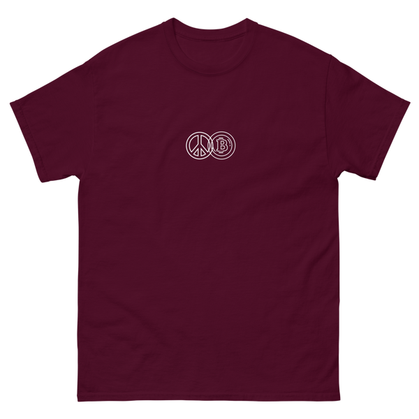 PEACE AND BITCOIN T-SHIRT